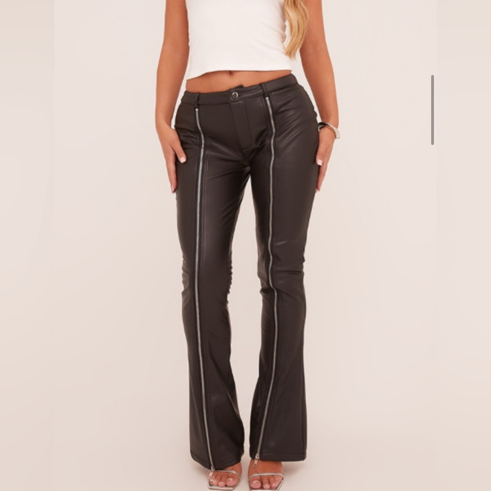 EGO Black Faux Leather Trousers